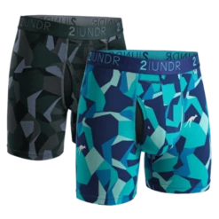 2UNDR 2 Pack - Swing Shift Boxer Brief Water/Forest Camo